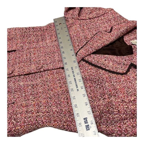 Neiman Marcus Blazer 10 VTG Wool Blend Tweed Jacket Coat Lace Trim Feminine Work - Picture 2 of 16